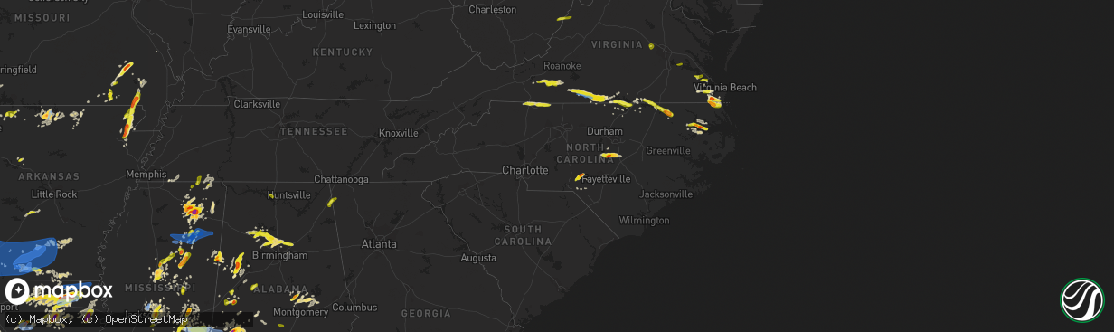 Hail map in North Carolina on April 9, 2021