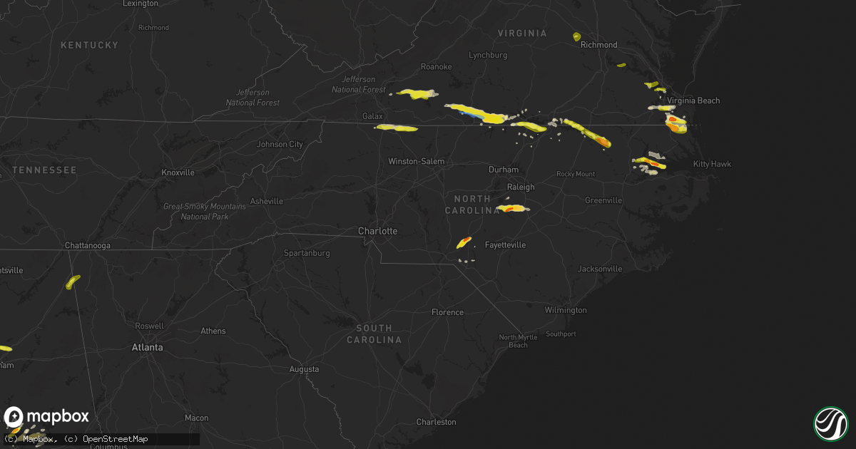 Hail map in North Carolina on April 9, 2021