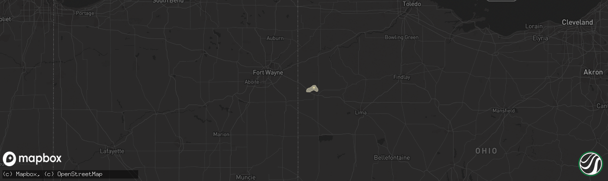 Hail map in Convoy, OH on April 9, 2023