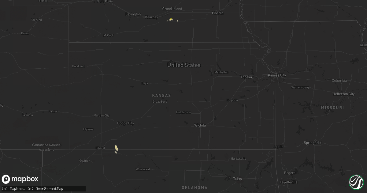 Hail map in Kansas on April 9, 2023