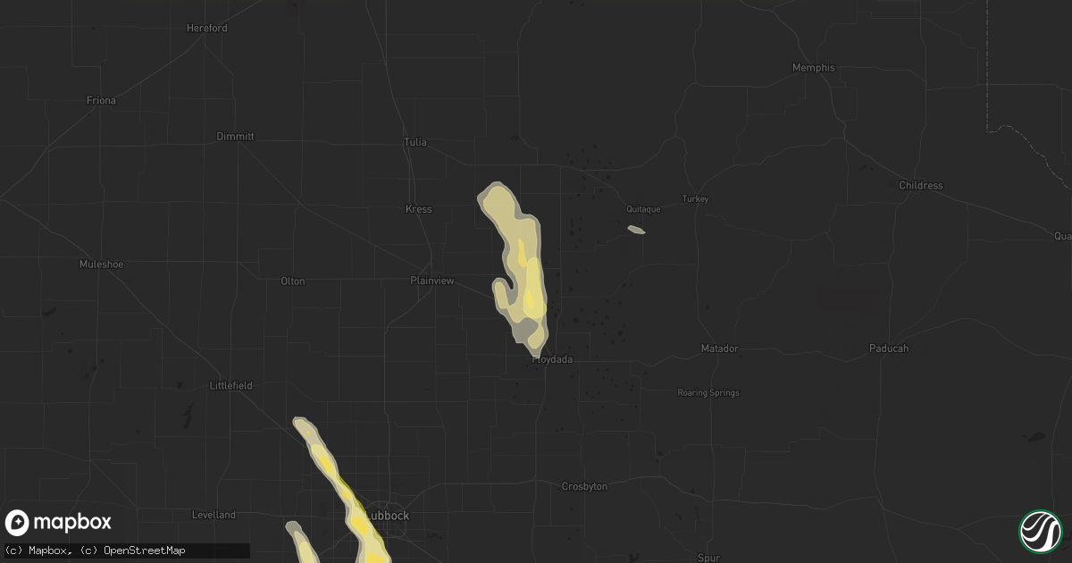 Hail map in Lockney, TX on April 9, 2023