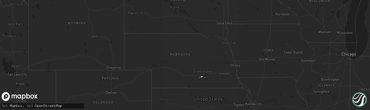 Hail map in Nebraska on April 9, 2023
