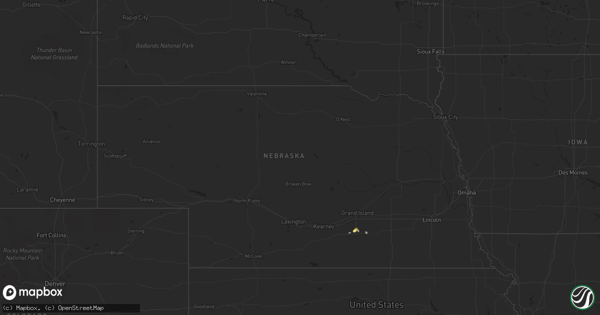 Hail map in Nebraska on April 9, 2023