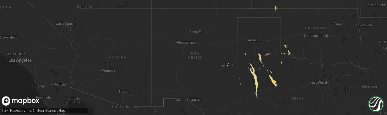 Hail map in New Mexico on April 9, 2023