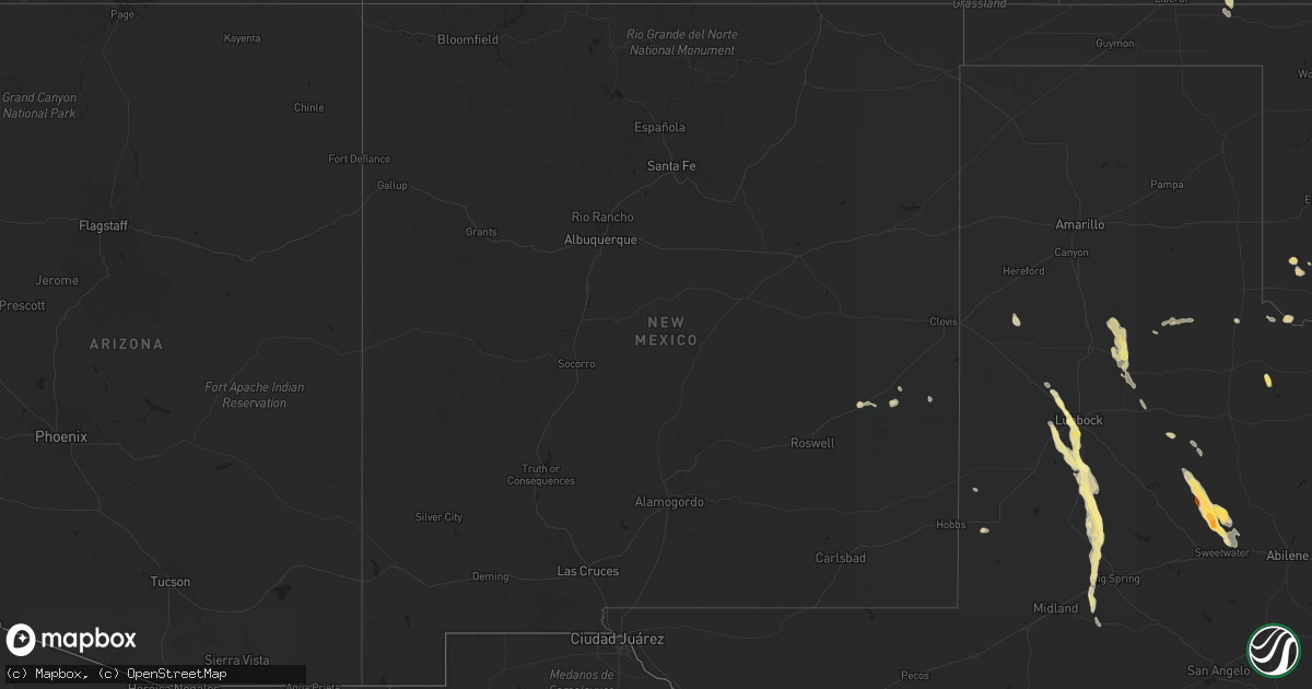Hail map in New Mexico on April 9, 2023