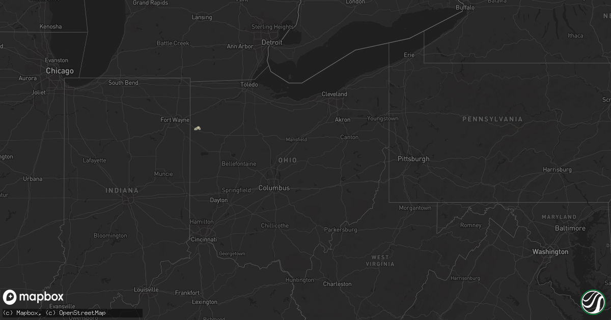 Hail map in Ohio on April 9, 2023