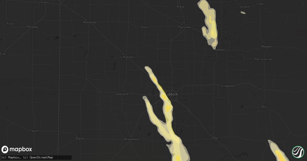 Hail map in Shallowater, TX on April 9, 2023