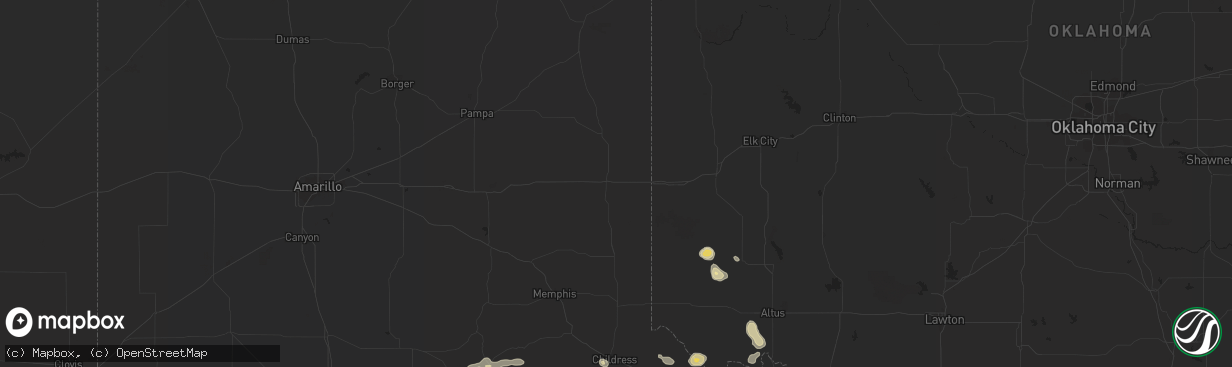 Hail map in Spur, TX on April 9, 2023