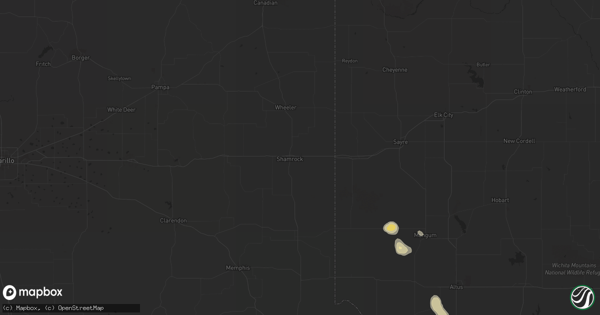 Hail map in Spur, TX on April 9, 2023