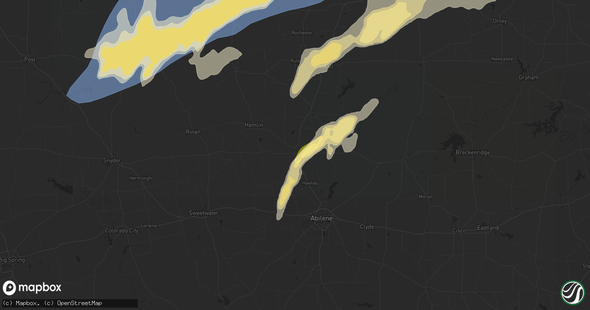 Hail map in Anson, TX on April 9, 2024