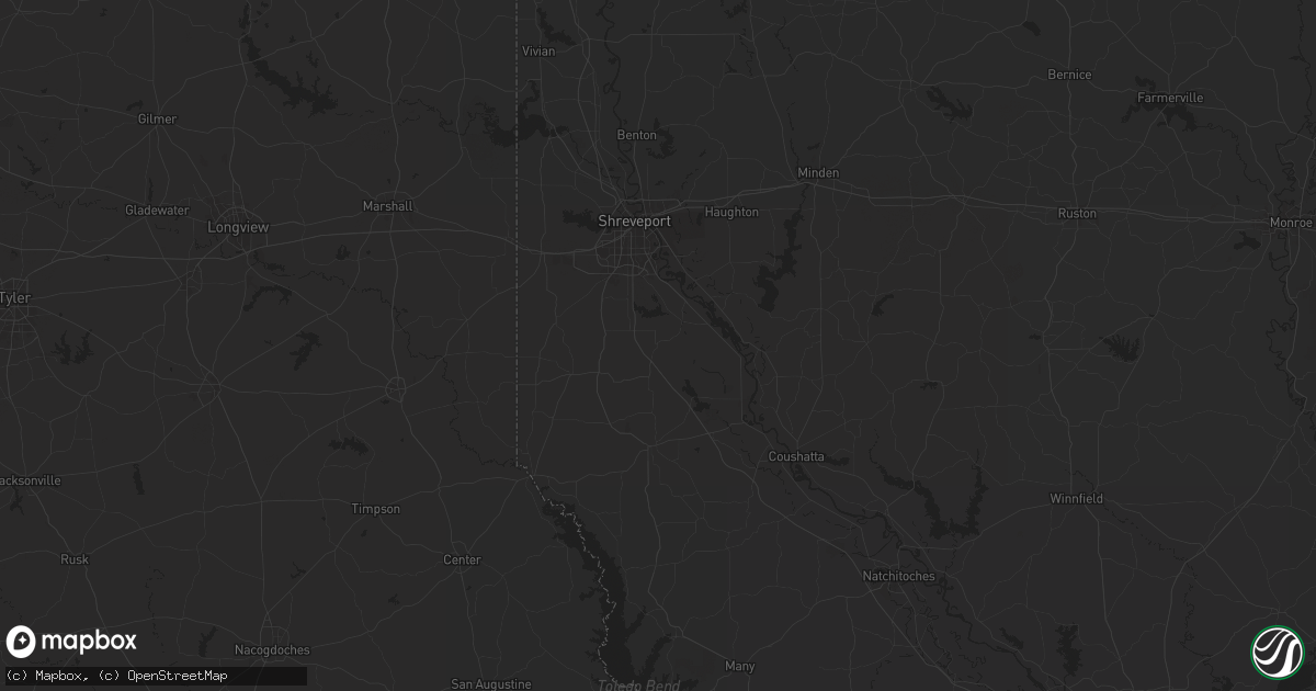 Hail map in Frierson, LA on April 9, 2024