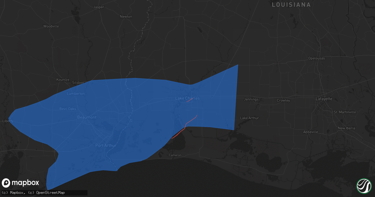 Hail map in Lake Charles, LA on April 9, 2024