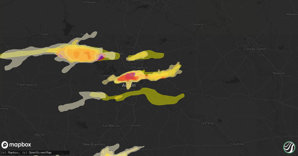 Hail map in Manor, TX on April 9, 2024