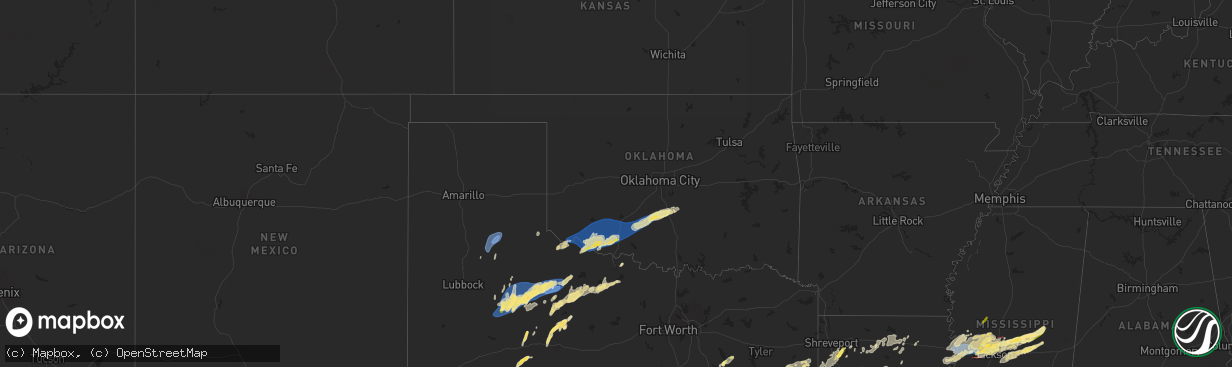Hail map in Oklahoma on April 9, 2024
