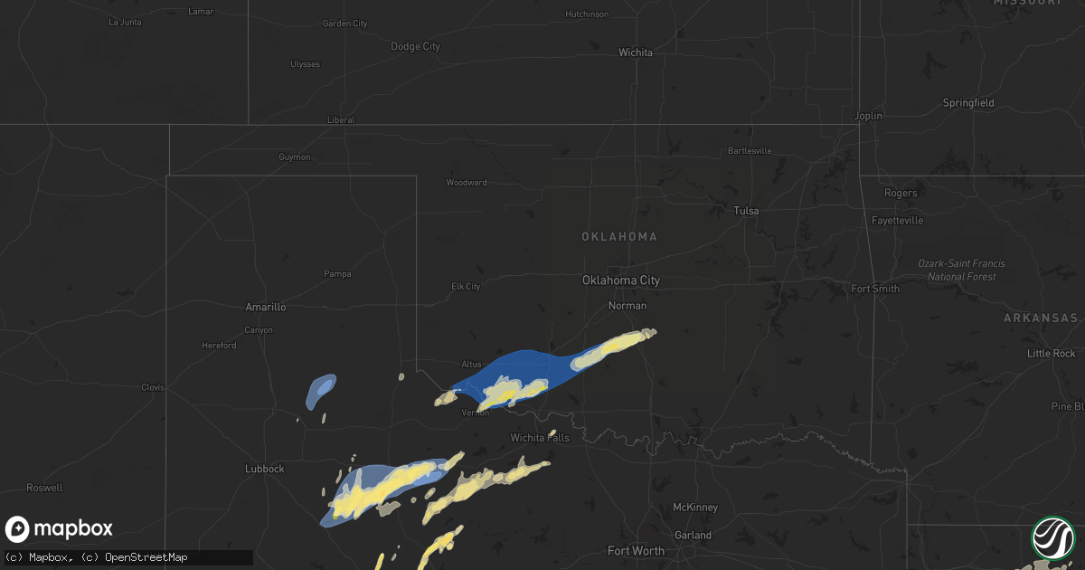 Hail map in Oklahoma on April 9, 2024