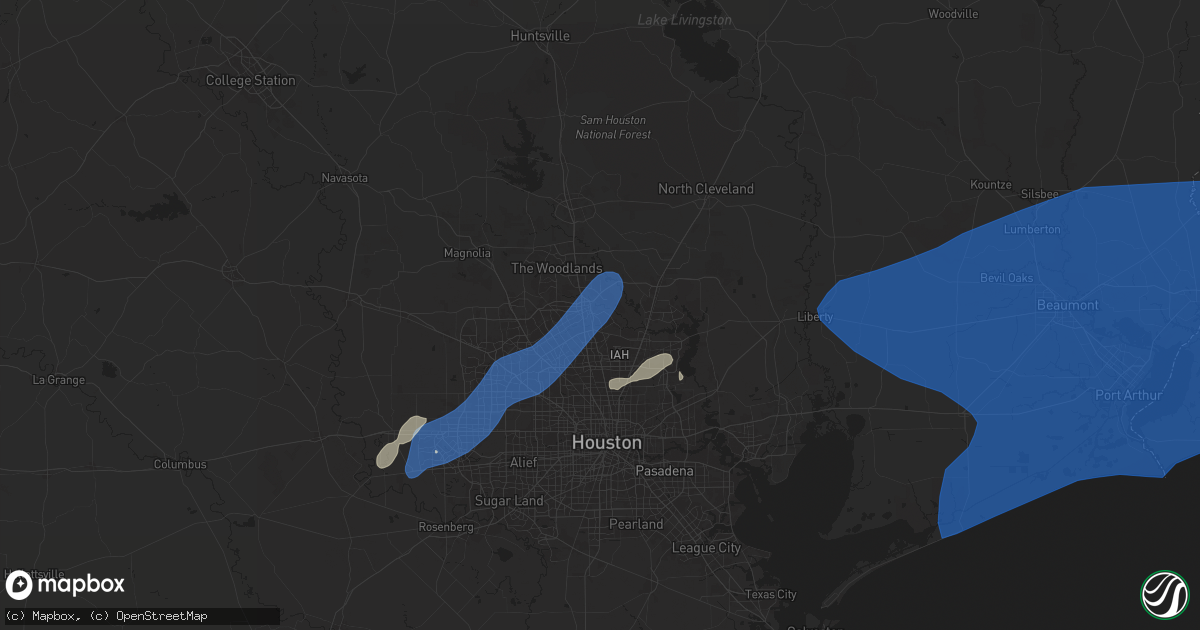 Hail map in Spring, TX on April 9, 2024