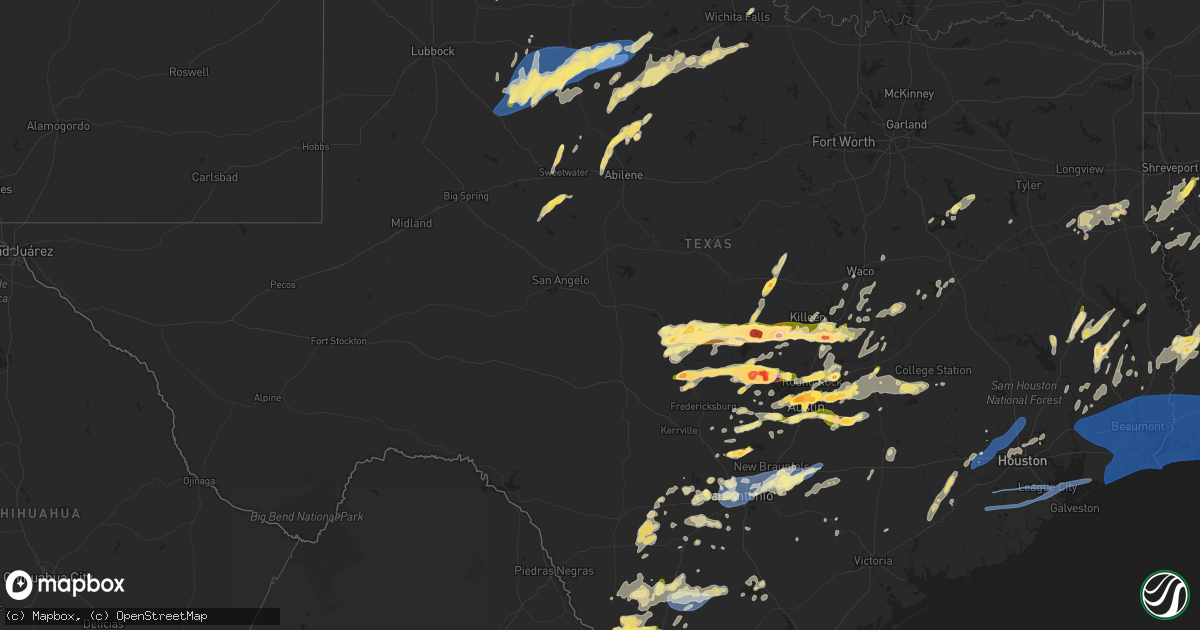 Hail map in Texas on April 9, 2024