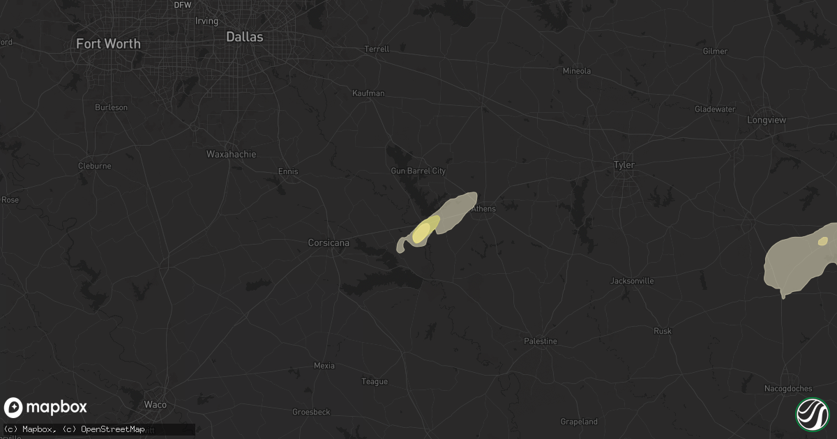 Hail map in Trinidad, TX on April 9, 2024