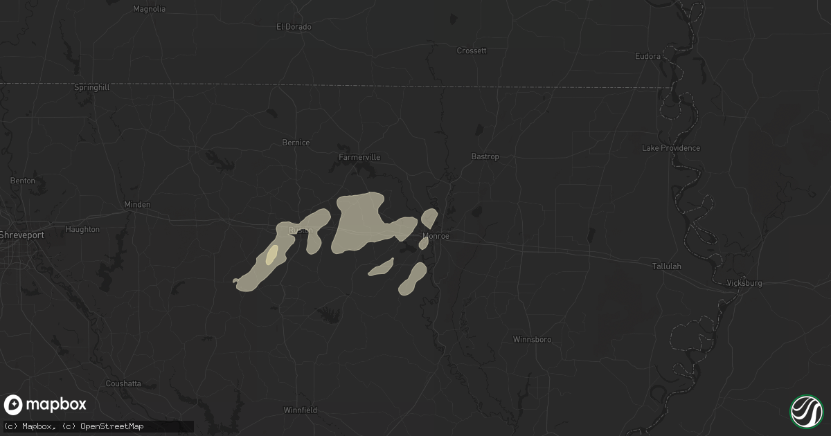Hail map in West Monroe, LA on April 9, 2024