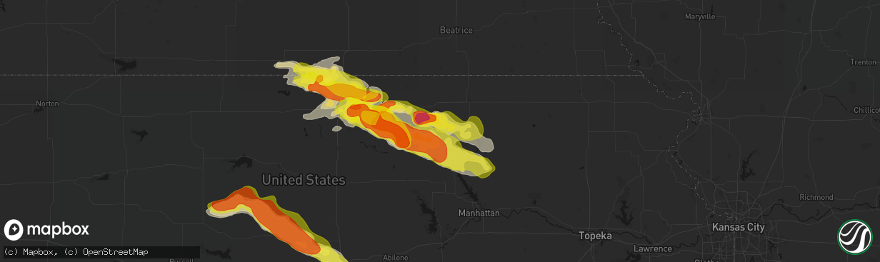 Hail map in Barnes, KS on April 9, 2026