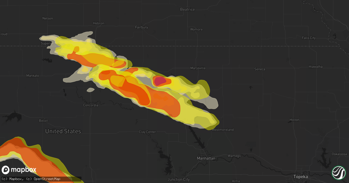 Hail map in Barnes, KS on April 9, 2026