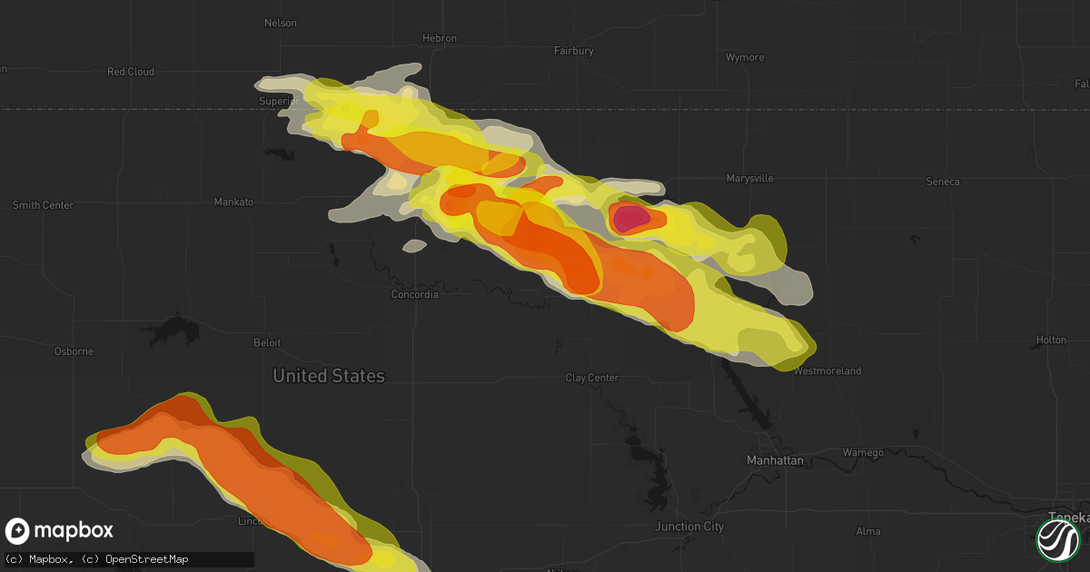 Hail map in Clifton, KS on April 9, 2026
