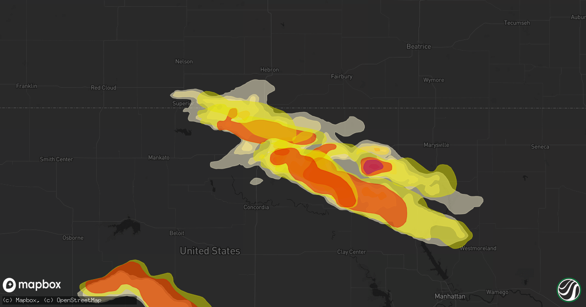 Hail map in Cuba, KS on April 9, 2026