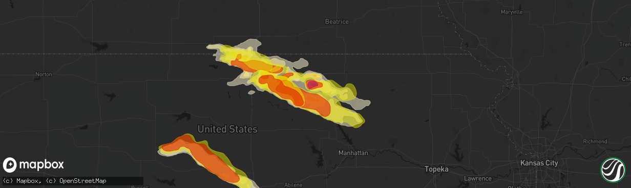 Hail map in Greenleaf, KS on April 9, 2026