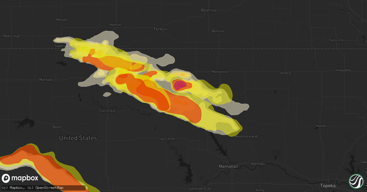 Hail map in Greenleaf, KS on April 9, 2026