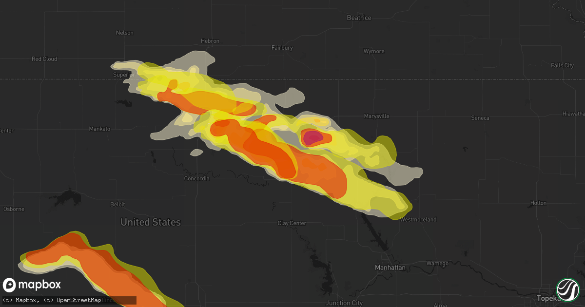 Hail map in Linn, KS on April 9, 2026