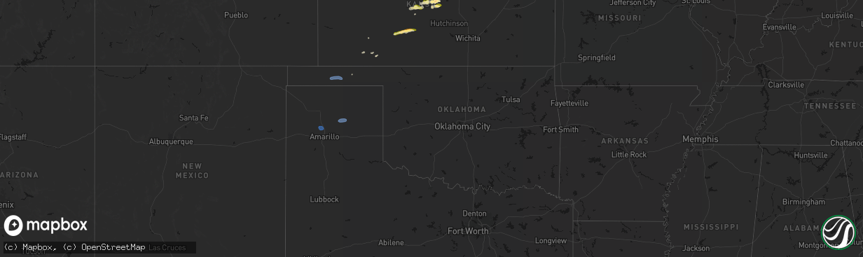 Hail map in Oklahoma on April 9, 2026
