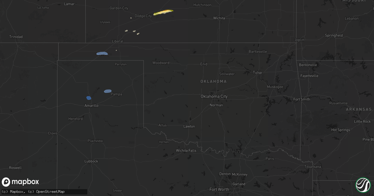 Hail map in Oklahoma on April 9, 2026