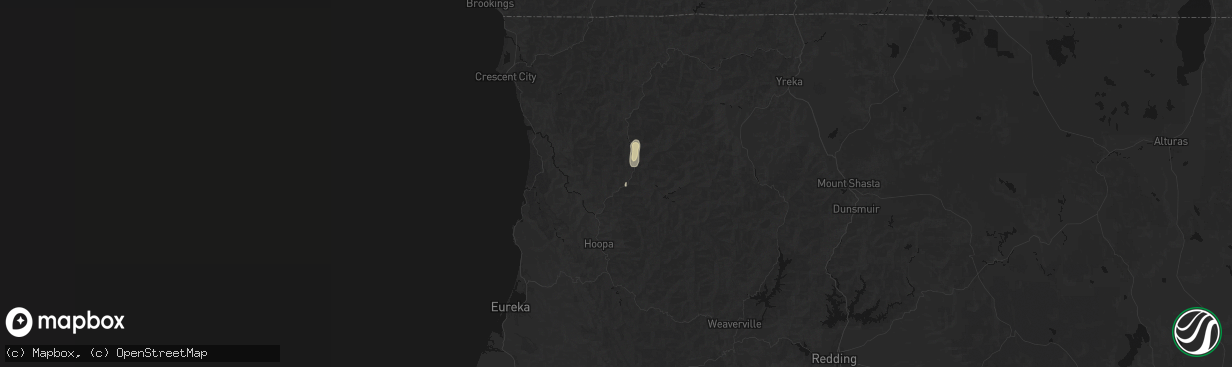 Hail map in Orleans, CA on April 9, 2026