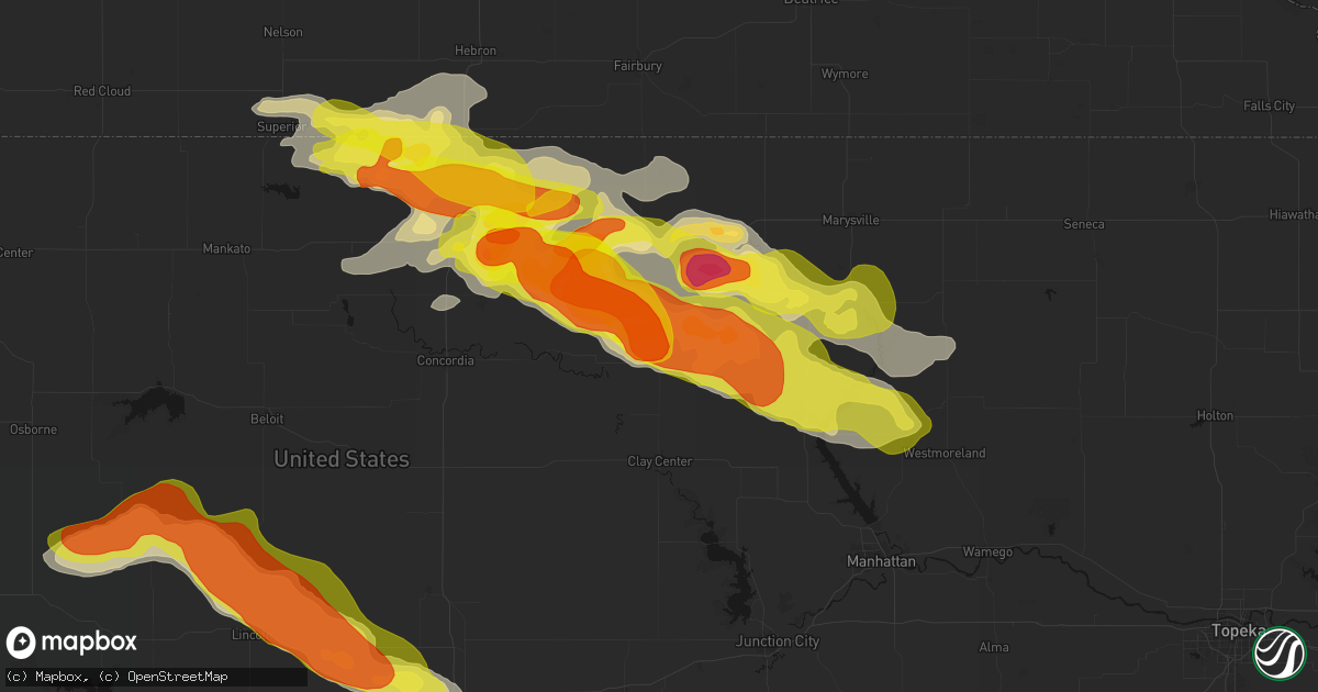 Hail map in Palmer, KS on April 9, 2026