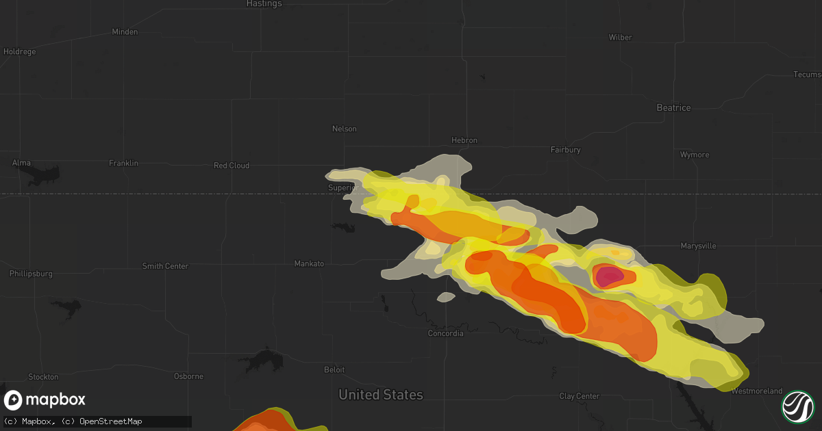 Hail map in Republic, KS on April 9, 2026
