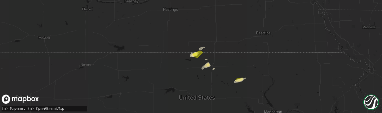 Hail map in Webber, KS on April 9, 2026