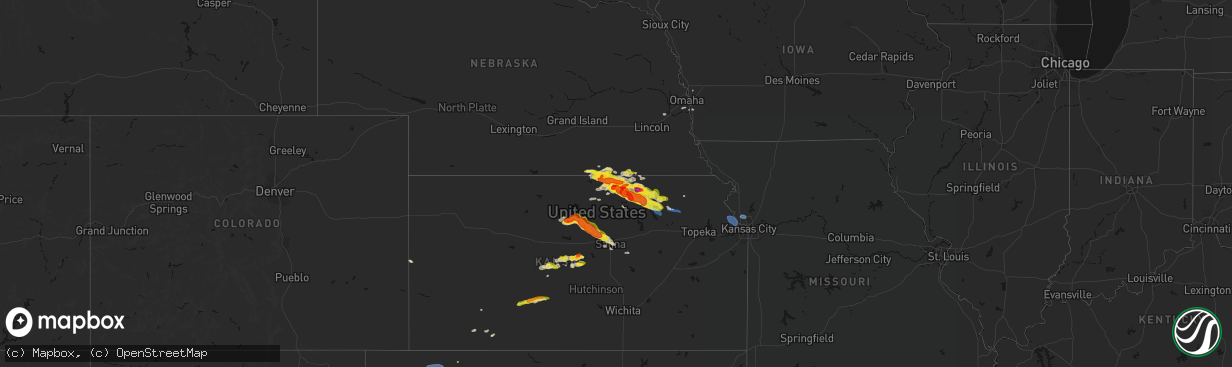 Hail map on April 9, 2026