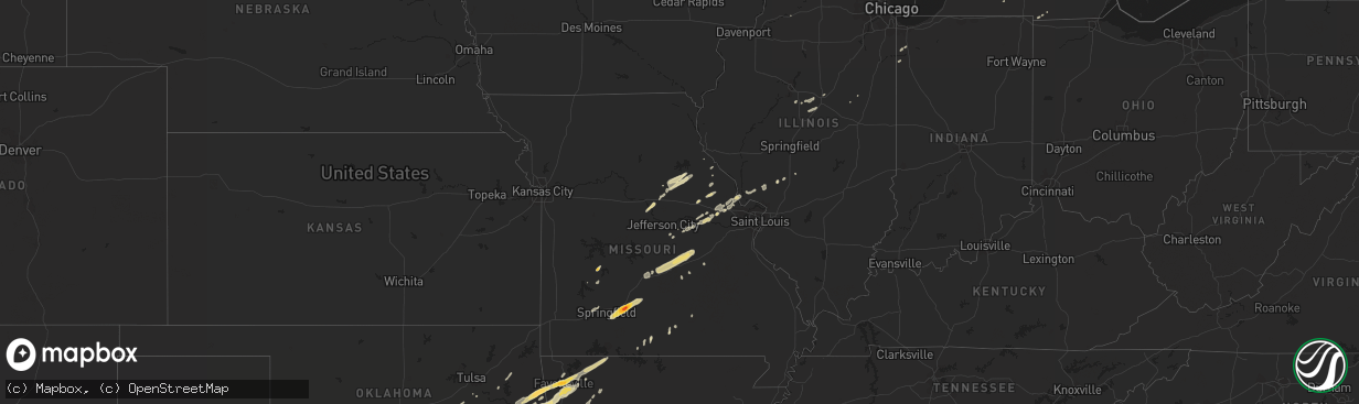 Hail map in Arkansas on April 10, 2011