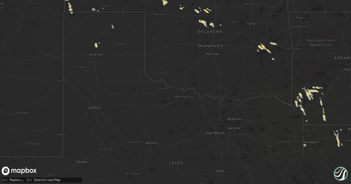 Hail map in Kansas on April 10, 2012