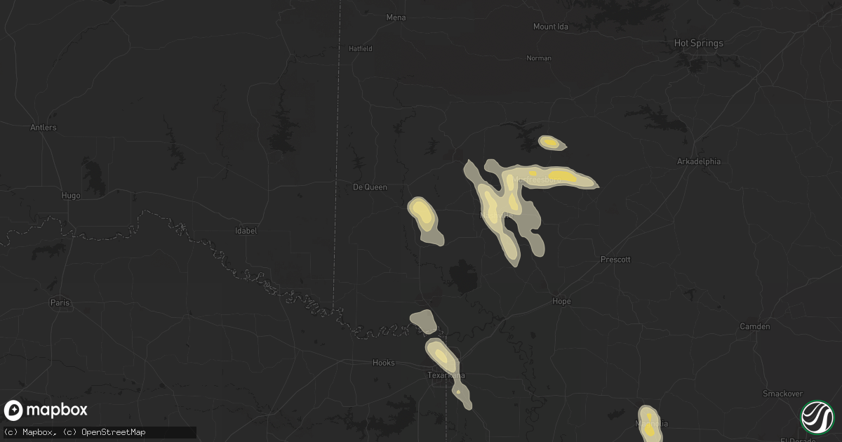 Hail map in Ruston, LA on April 10, 2012