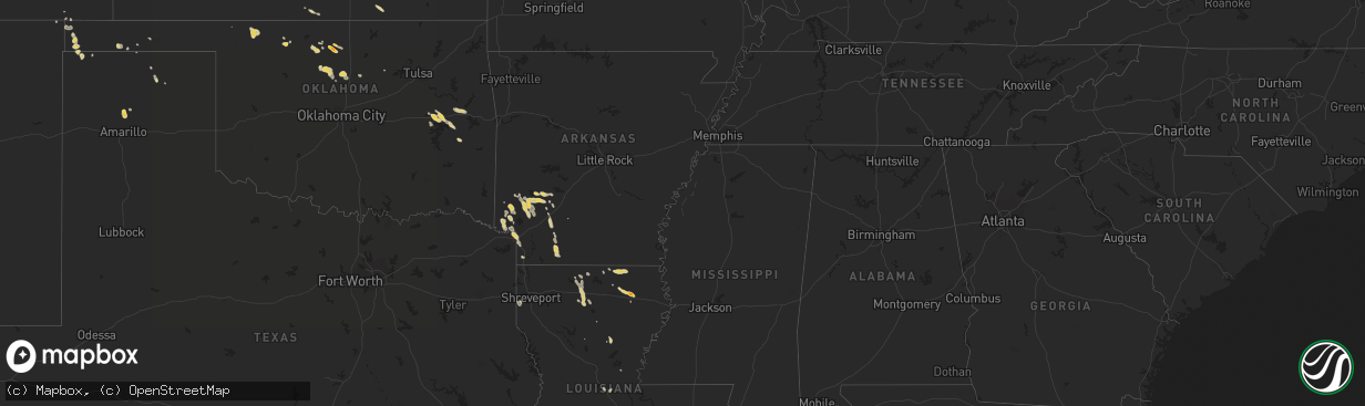 Hail map on April 10, 2012