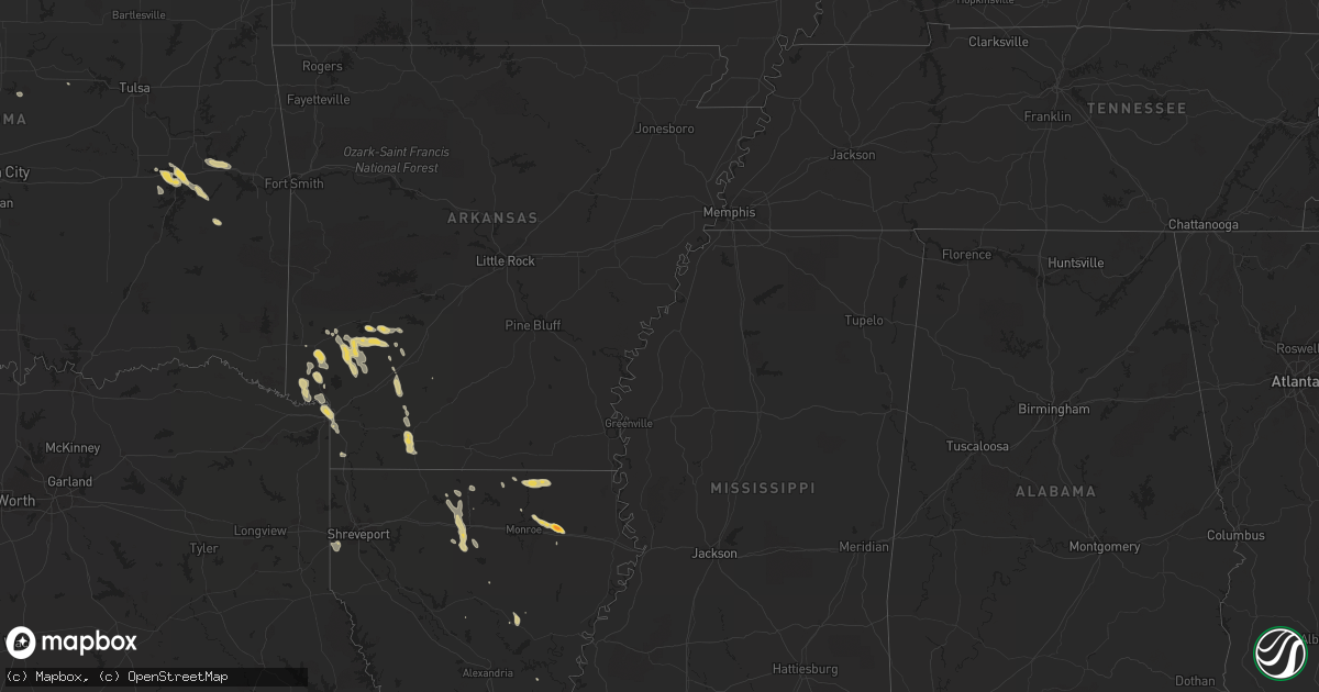 Hail map on April 10, 2012