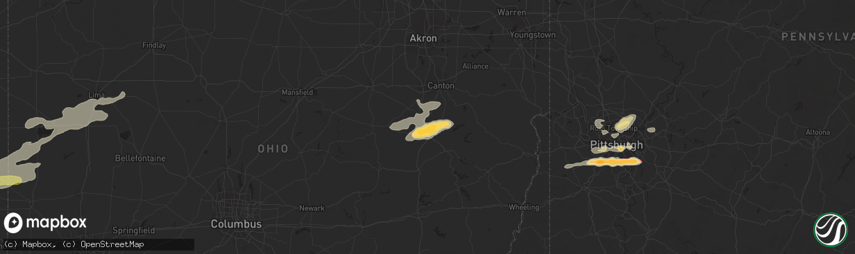 Hail map in Dover, OH on April 10, 2013