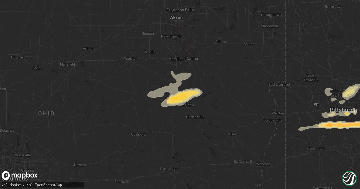 Hail map in Dover, OH on April 10, 2013
