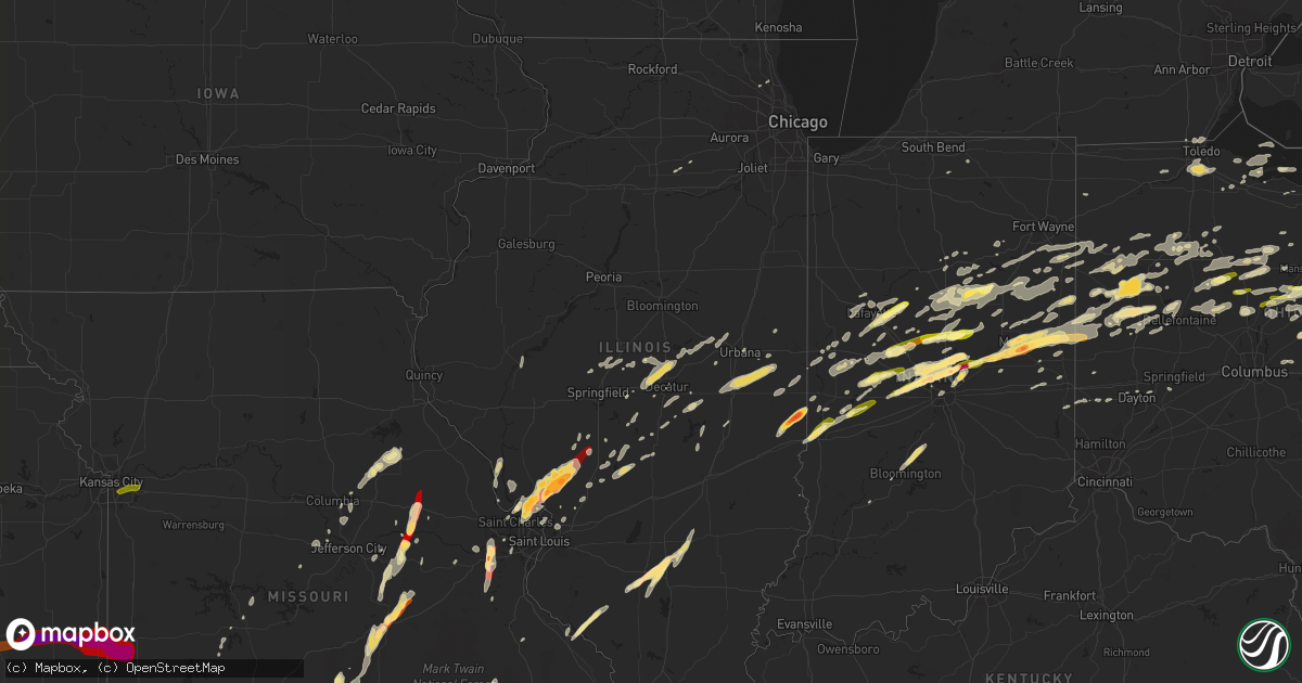 Hail map in Illinois on April 10, 2013