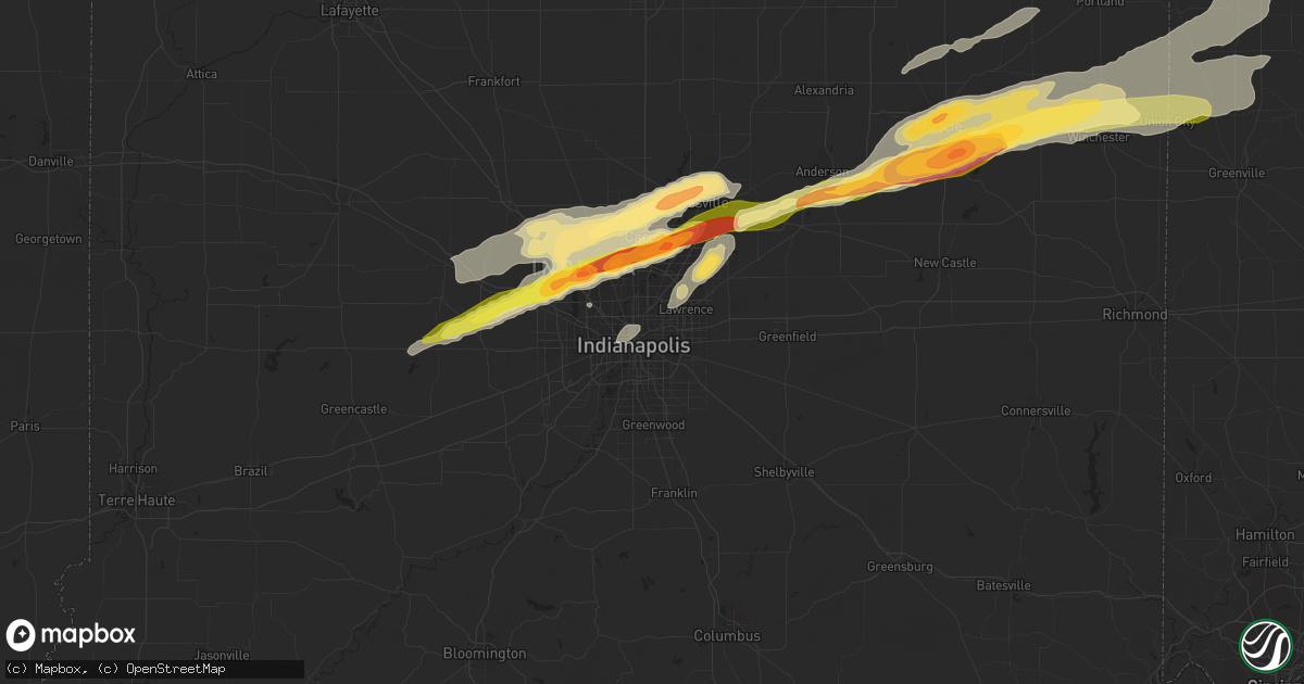 Hail map in Indianapolis, IN on April 10, 2013