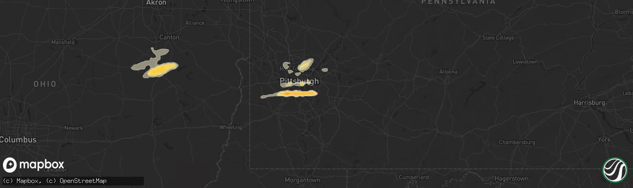 Hail map in Mckeesport, PA on April 10, 2013