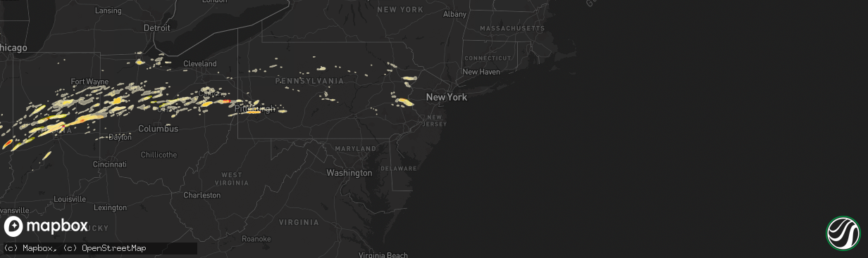 Hail map in New Jersey on April 10, 2013