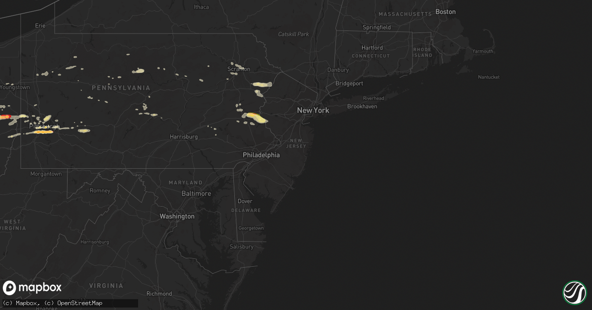 Hail map in New Jersey on April 10, 2013