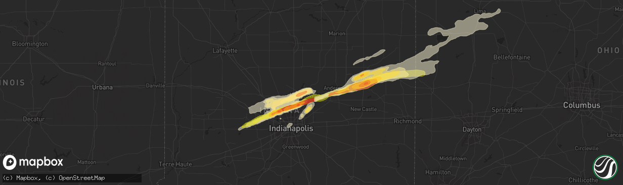 Hail map in Noblesville, IN on April 10, 2013